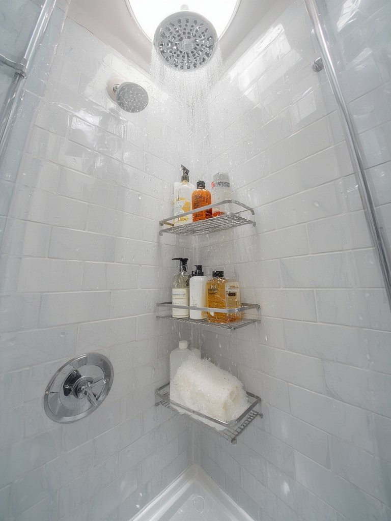 bathroom organizer with easy installation adhesive mount