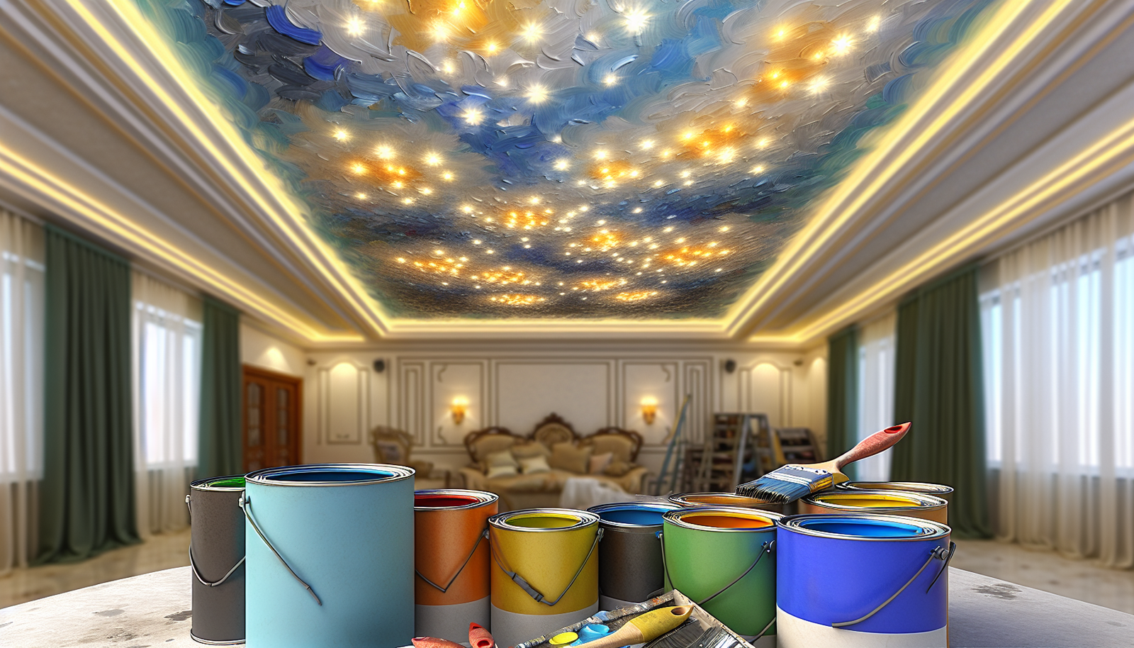 The Best Type of Paint for Ceilings1 1 DIY ceiling painting using the best type of paint for ceilings to prevent drips and streaks
