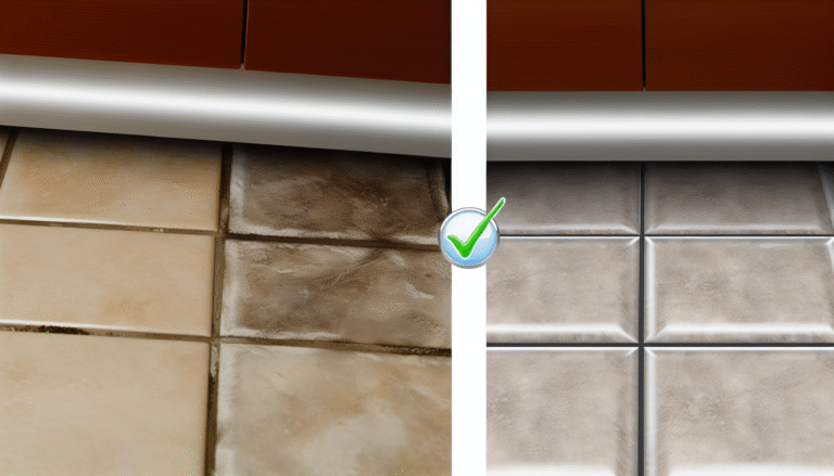 clean, grout, between tiles.