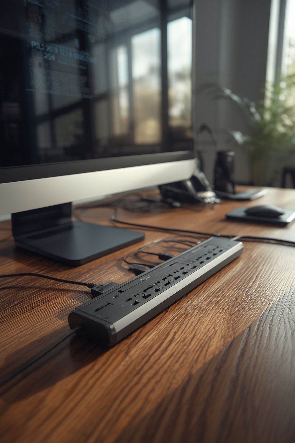 Surge Protector: 10 Ultimate Steps For Amazing Home Safety In 2026 1 surge protector on a modern workspace with devices plugged in