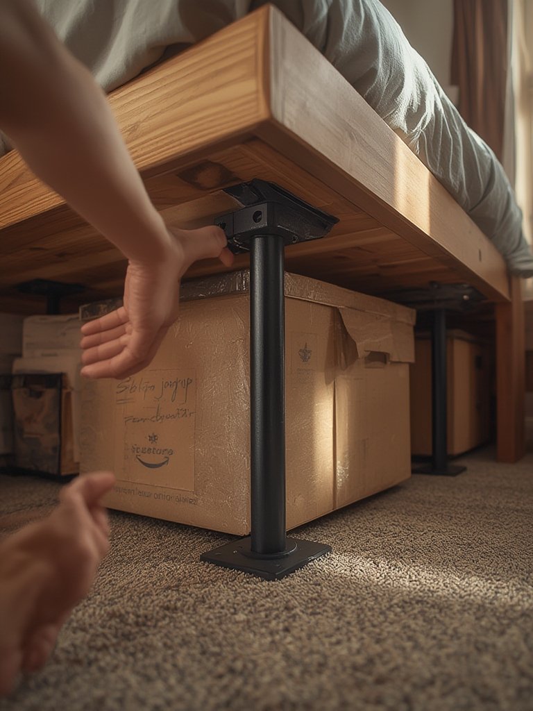 Bed Risers: 5 Ultimate Steps For Amazing Bed Lifts In 2026 2 adjustable risers used under furniture legs