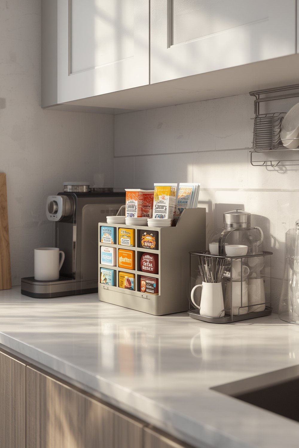 Condiment Organizer: 6 Ultimate Steps For An Amazing Breakroom Solution 2026 1 condiment organizer in a modern kitchen setting with cups and condiments neatly displayed