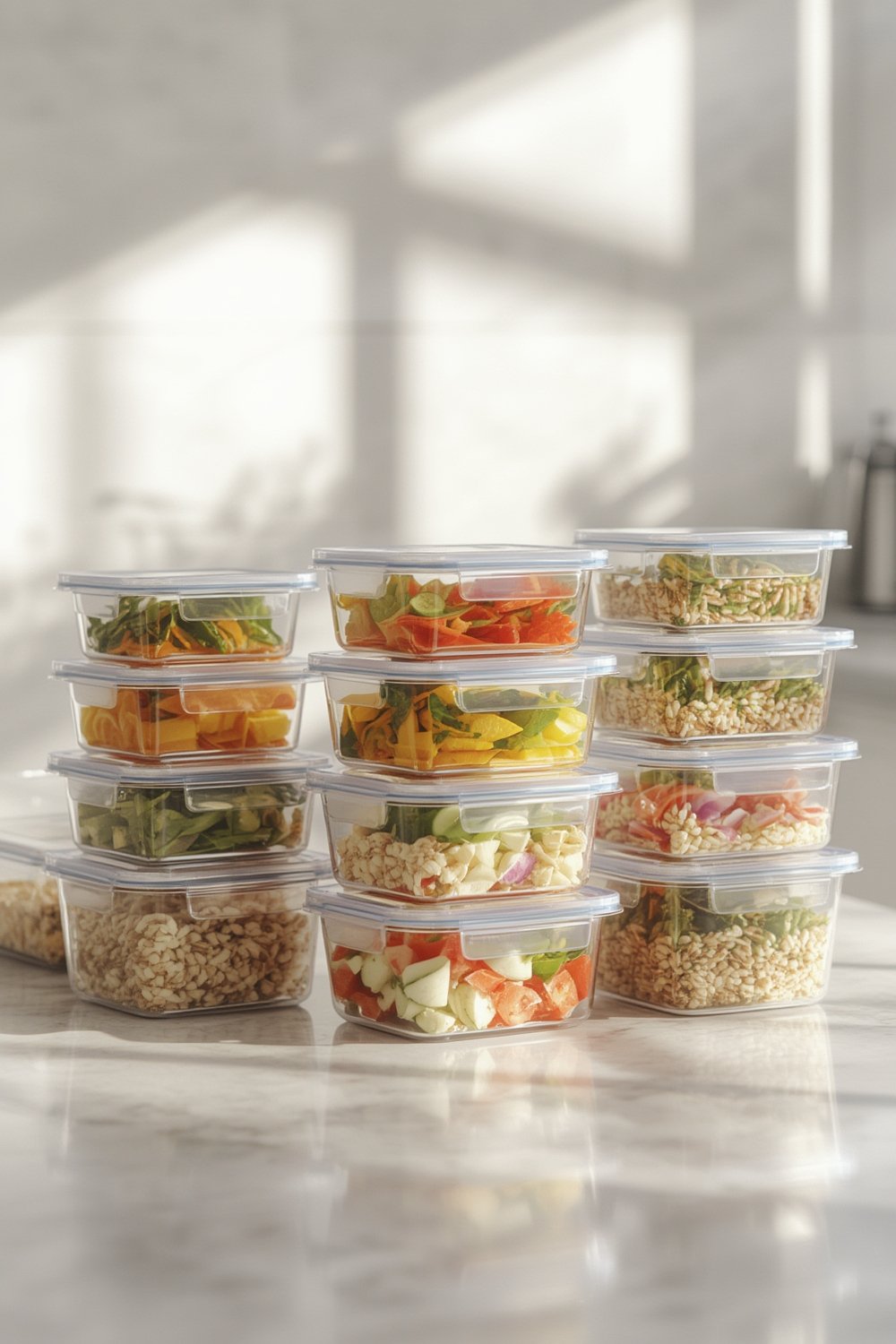 deli containers food storage in kitchen