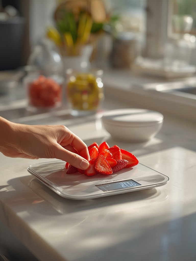 kitchen scale in action