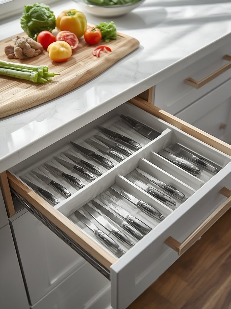 knife organizer in action