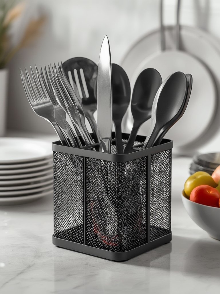 utensil holder in action