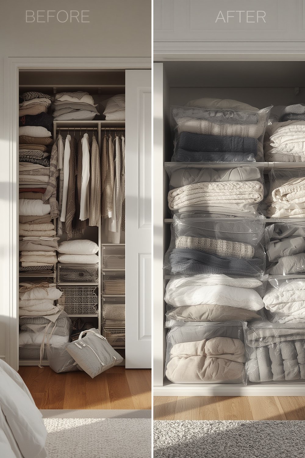 vacuum bags organizing closet essentials