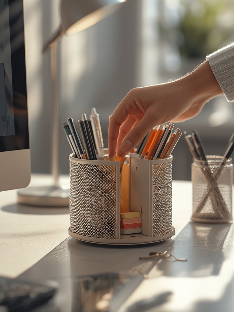 desk organizer in action